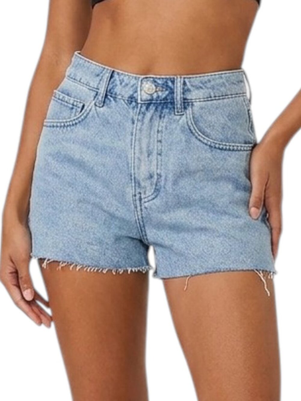 WeWoreWhat High Rise Cut Off Denim Shorts, Size 27, Mid Wash, NWT
